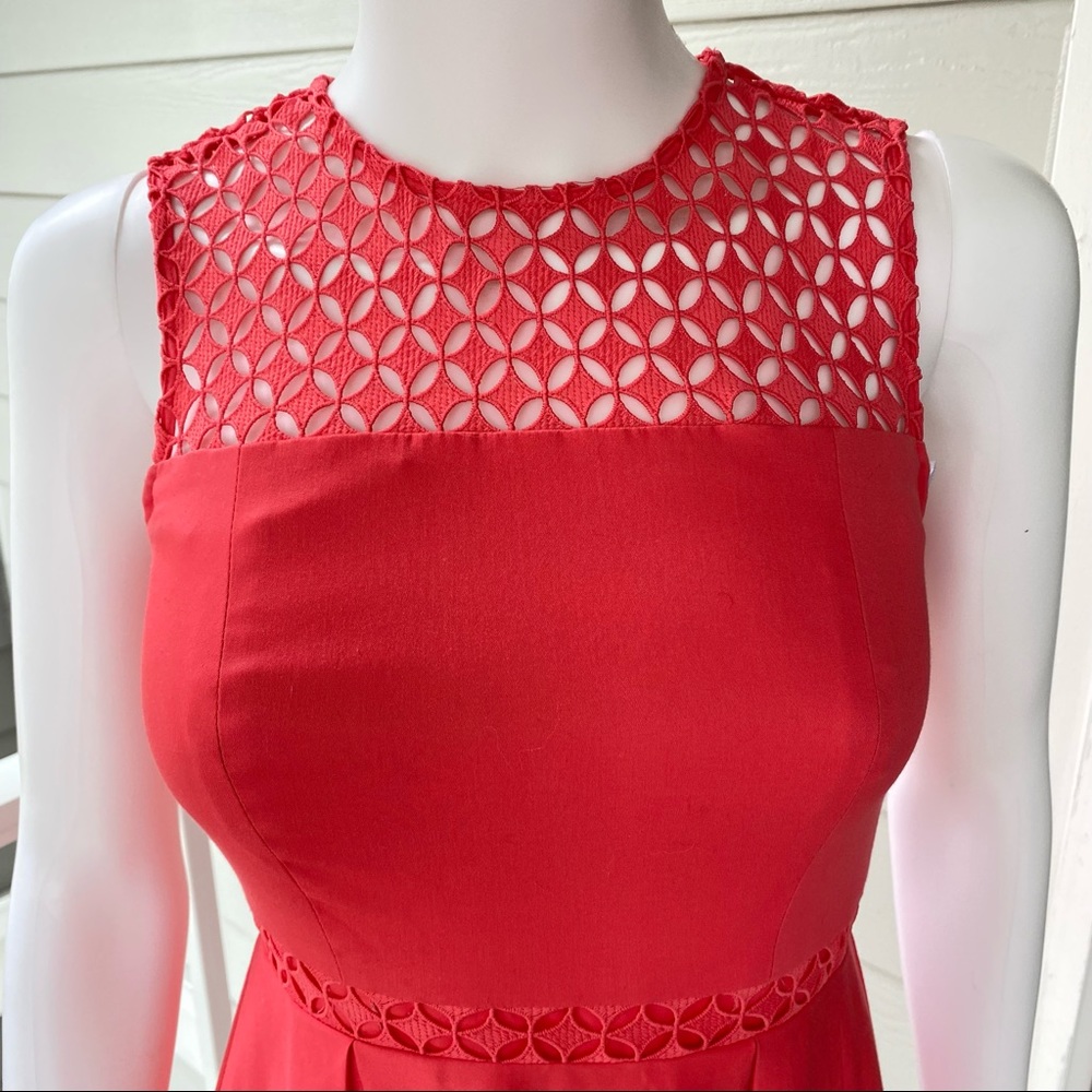 CALVIN KLEIN CORAL SLEEVELESS FIT & FLARE DRESS - Picture 3 of 13